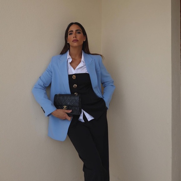 ZARA BUTTON BUSTIER BLACK GOLD TOP - Picture 3 of 10